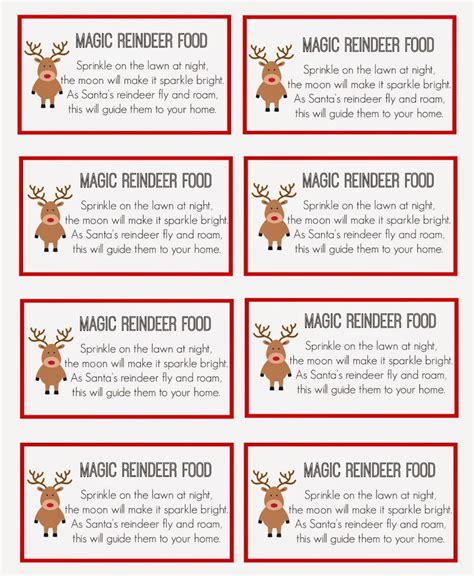 Free Printable Reindeer Food Printable